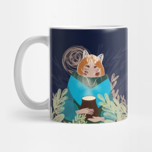 Girl, fox and milk Mug